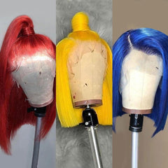 Colored Bob Wigs Human Hair Lace Wigs 180% Denstity Pre-plucked SULMY | SULMY.