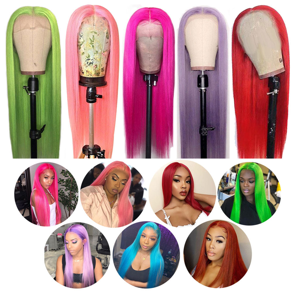 Colored Wigs Human Hair Dyed Lace Front Wigs SULMY | SULMY.