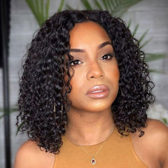Middle Part Closure Bob Wigs 4x4 Glueless Human Hair Lace Wigs Pre-plucked 180% Density -SULMY | SULMY.