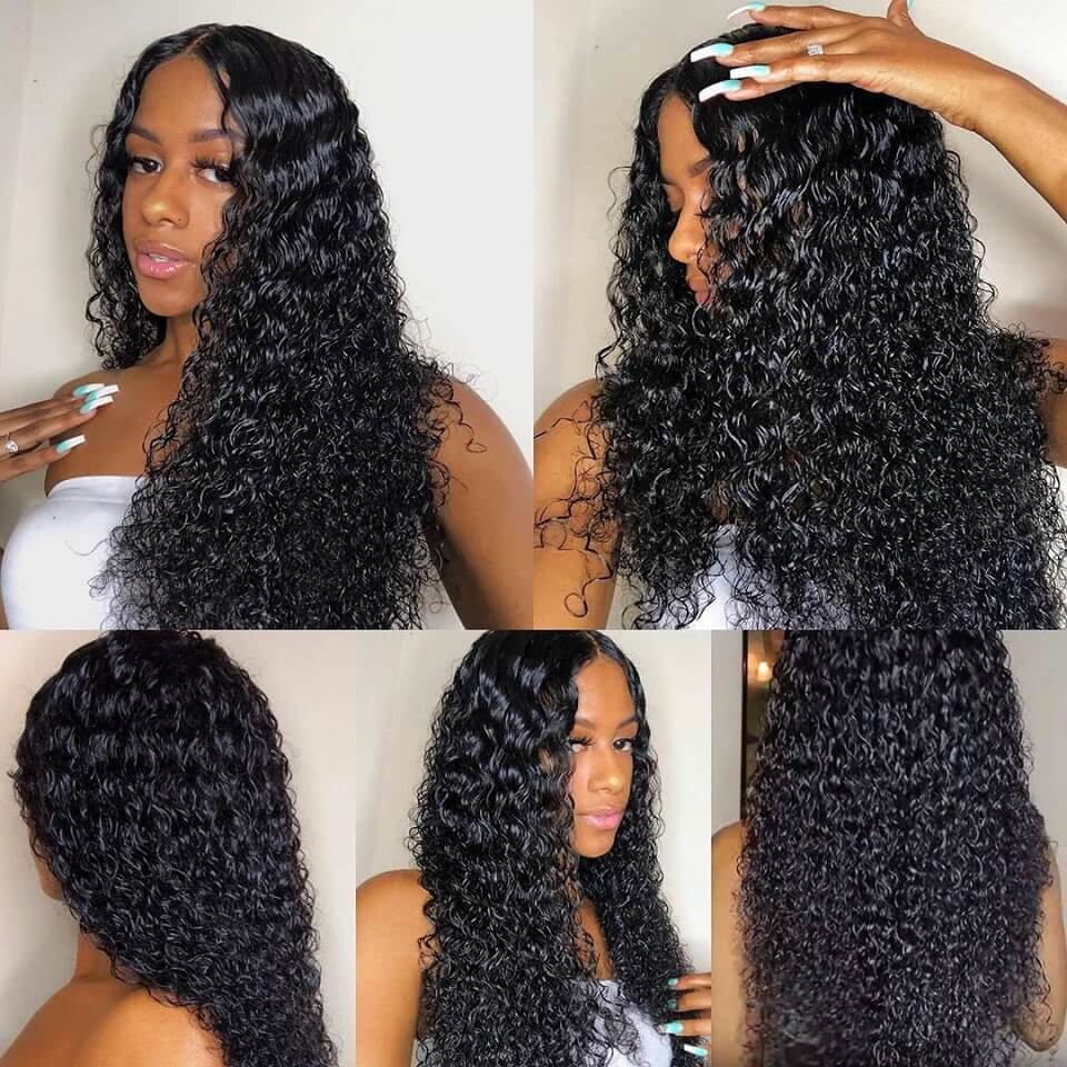 Lace Front Human Hair Wigs 13x4 Lace Wig Jerry Curls, Pre-plucked, 180% Density-SULMY | SULMY.