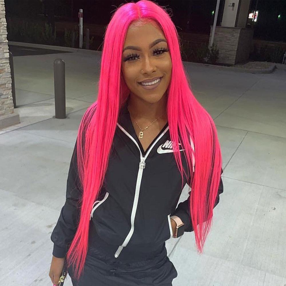 Pink Colored Wigs 100 Human Hair SULMY