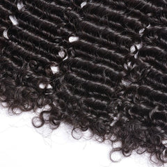 Bundles with Frontal Deep Wave Brazilian Virgin Human Hair Weave Bundles 3+1 | SULMY.