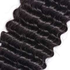 Bundles with Frontal Deep Wave Brazilian Virgin Human Hair Weave Bundles 3+1 | SULMY.