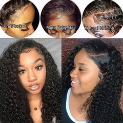 Lace Front Human Hair Wigs 13x4 Lace Wig Deep Wave, Pre-plucked, 180% Density-SULMY | SULMY.