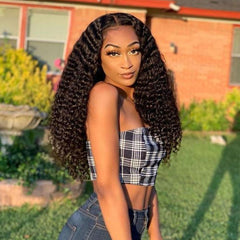 Lace Front Human Hair Wigs 13x4 Lace Wig Deep Wave, Pre-plucked, 180% Density-SULMY | SULMY.