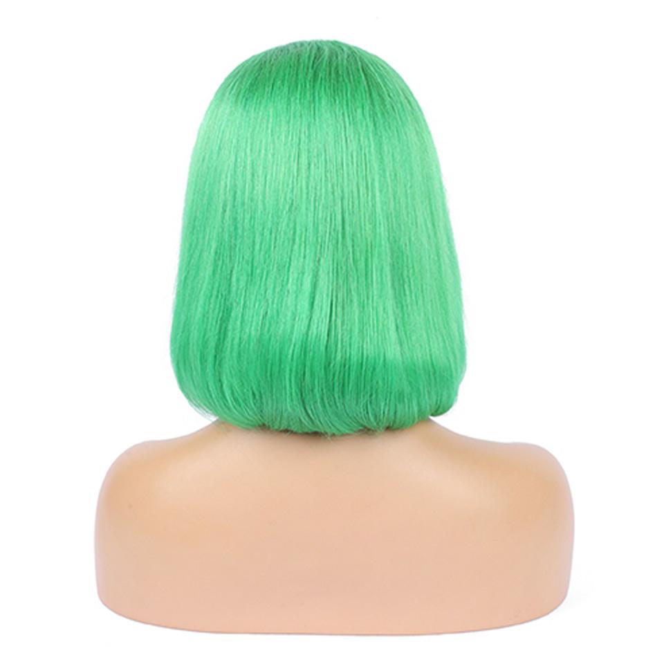 Green Bob Lace Front Wig Colored Short Human Hair Wigs -SULMY | SULMY.