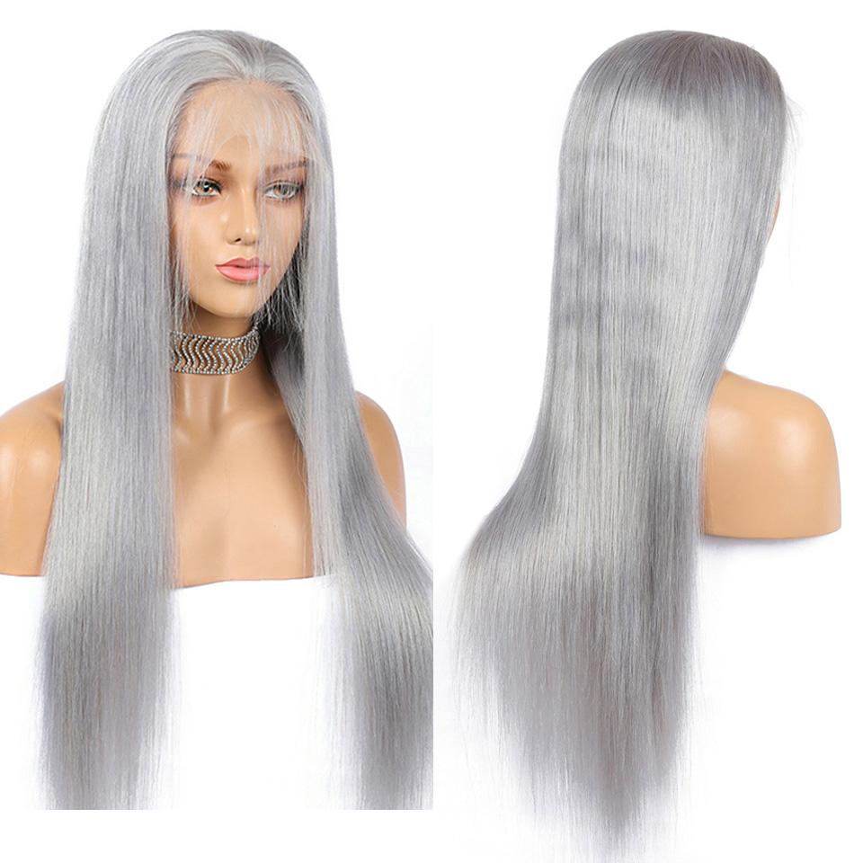 Grey Wigs Human Hair Silver Grey Lace Front Colored Wigs SULMY | SULMY.