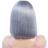 Grey Bob Lace Front Wig Colored Short Human Hair Wigs -SULMY | SULMY.