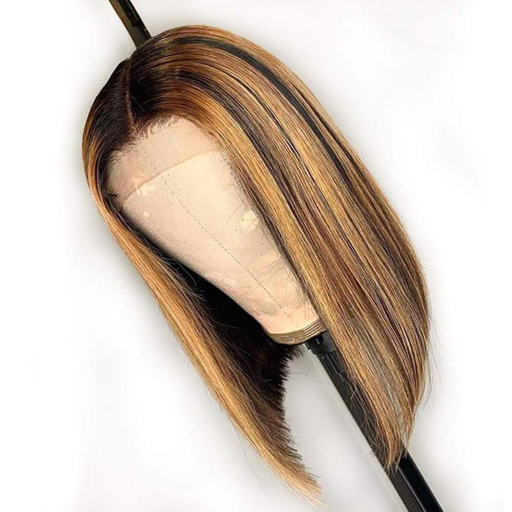 Highlight Ombre Brown Bob Lace Front Wig Colored Short Human Hair Wigs -SULMY | SULMY.