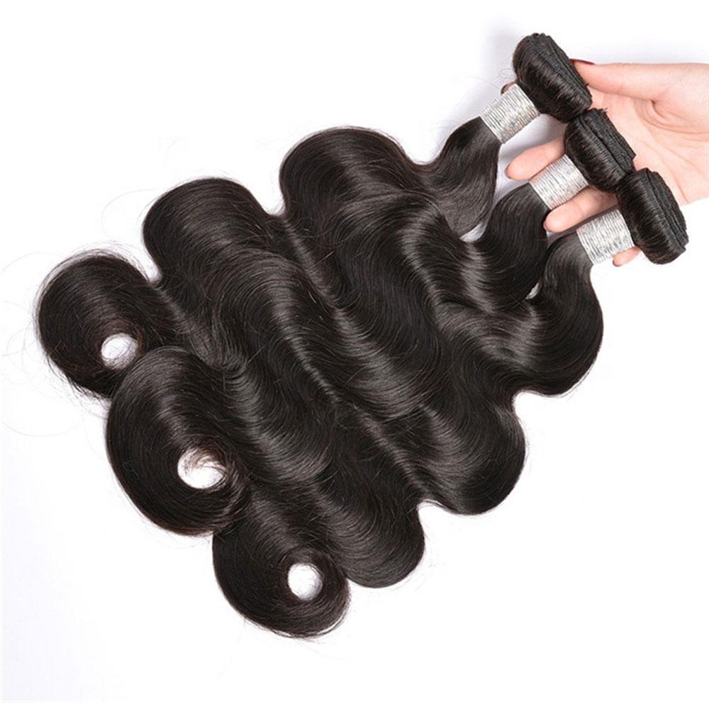 Bundles with Closure Body Wave Brazilian Virgin Human Hair Weave Bundles 3+1 | SULMY.