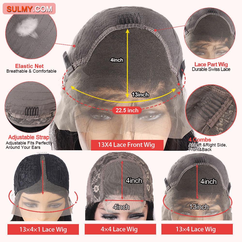 4x4 Lace Closure Wig Pre Plucked Closure Wigs 180% Density -Water Wave -SULMY | SULMY.