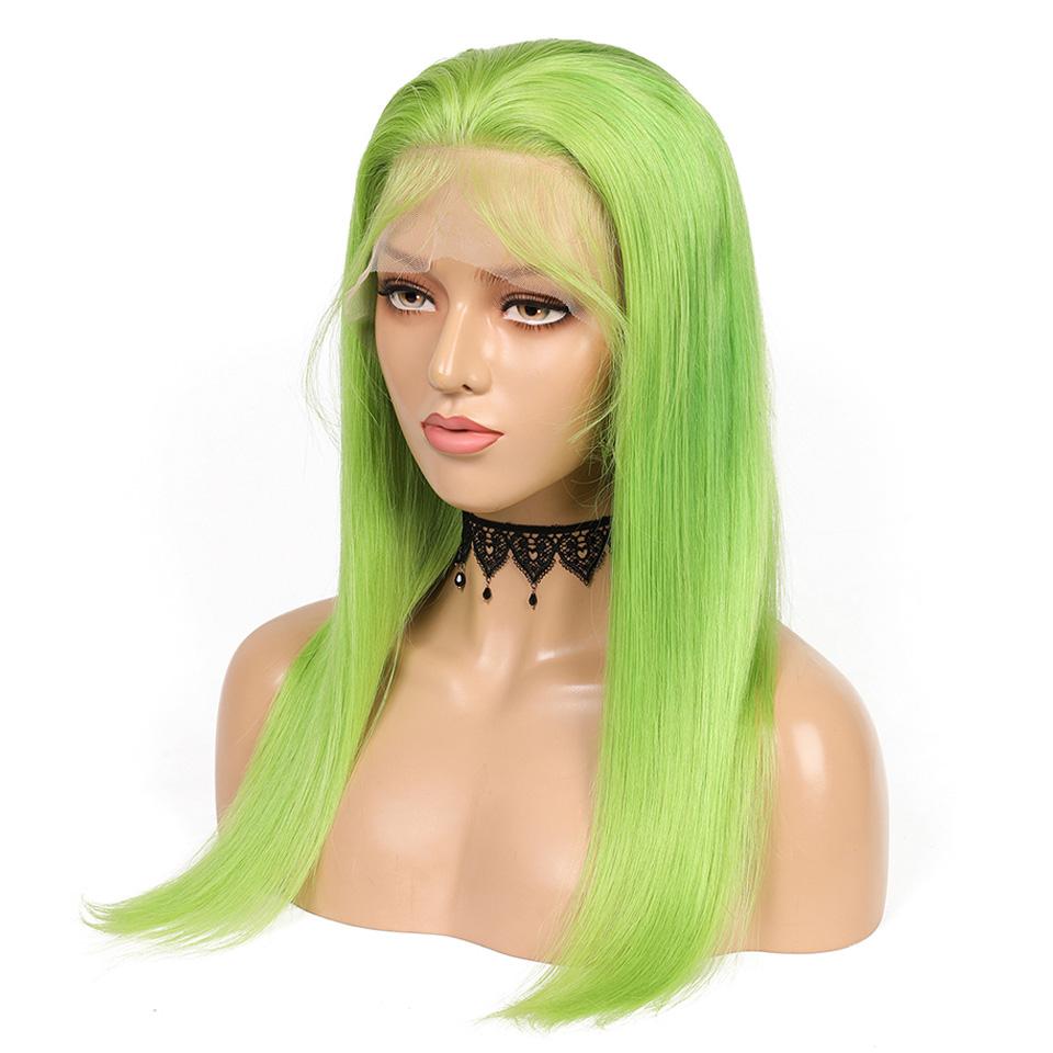 Lime Green Wigs Human Hair Bright Green Lace Front Colored Wigs SULMY | SULMY.
