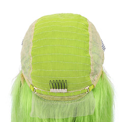 Lime Green Bob Lace Front Wig Colored Short Human Hair Wigs -SULMY | SULMY.