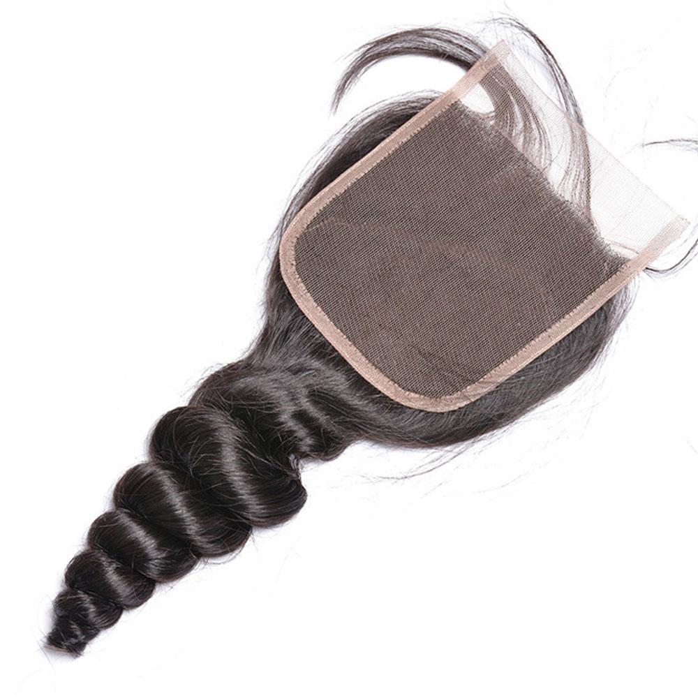 Bundles with Closure Loose Wave Brazilian Virgin Human Hair Weave Bundles 3+1 | SULMY.