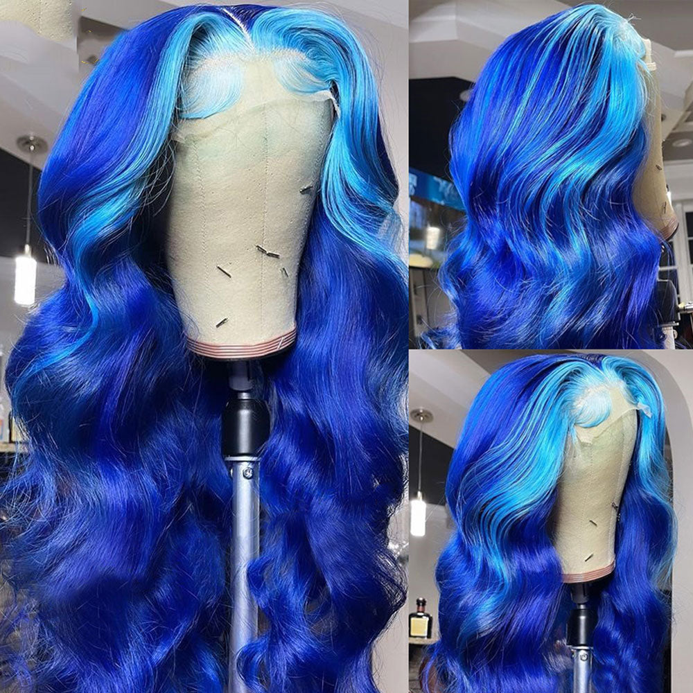 Electirc Blue Colored Wigs 100% Human Hair – SULMY