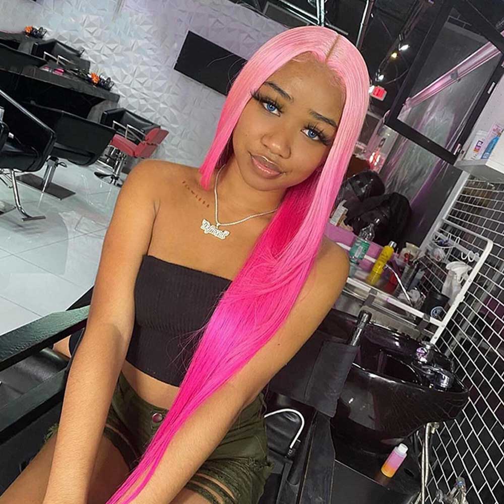 Pink outlet ombre wig