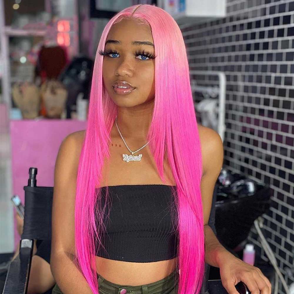 Pink sale wig ombre