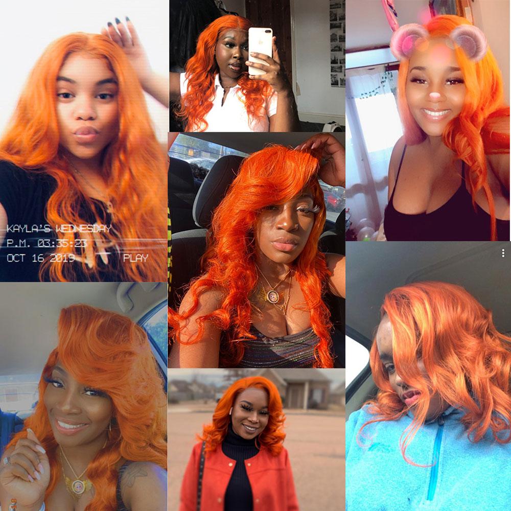 Orange Hair Weave Bundles With Frontal Body Wave | SULMY.