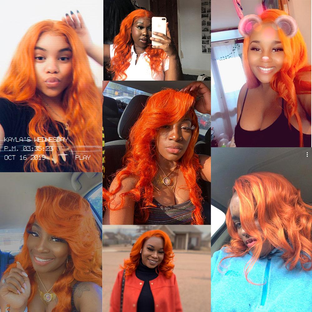 Orange Hair Weave Bundles With Frontal Straight | SULMY.