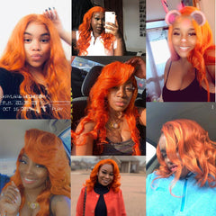 Orange Hair Weave Bundles With Frontal Straight | SULMY.