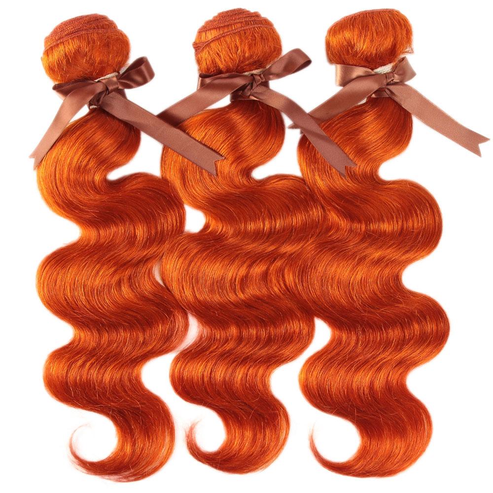 Orange Hair Weave Bundles With Closure Body Wave | SULMY.