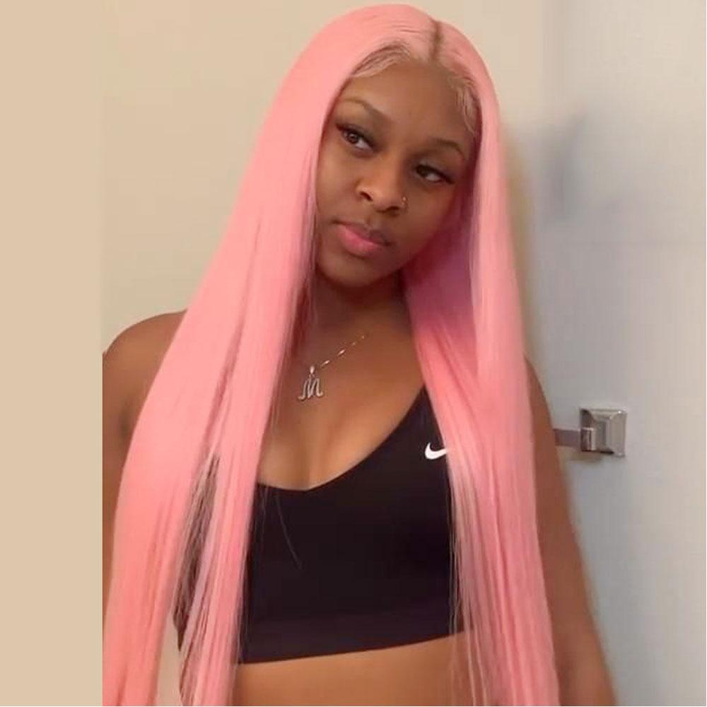 Pink Colored Wigs 100 Human Hair SULMY