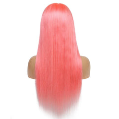 Pink Wigs Human Hair Light Pink Lace Front Colored Wigs SULMY | SULMY.