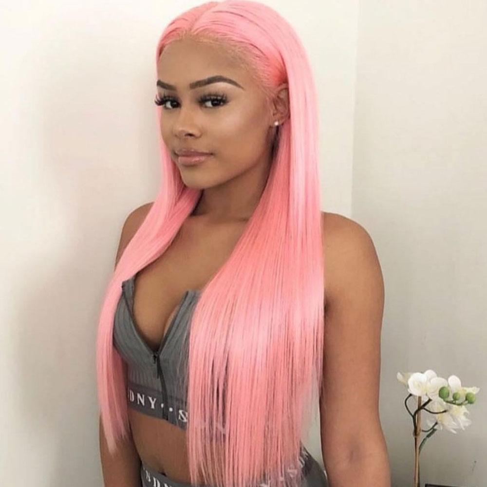 Pastel pink human hair wig deals