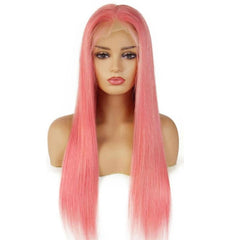 Pink Lace Front Wigs Long Human Hair Wig | SULMY.