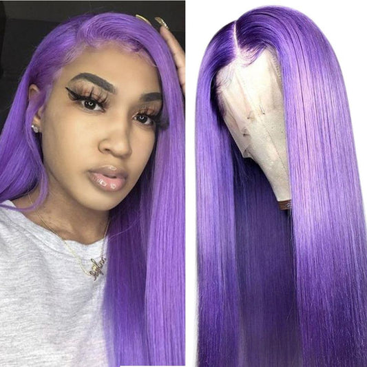 Purple Wigs Human Hair Purple Lace Front Colored Wigs SULMY | SULMY.