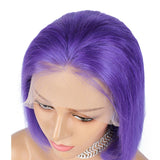 Purple Bob Lace Front Wig Colored Short Human Hair Wigs -SULMY | SULMY.