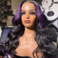 Skunk Stripe Wig 100% Real Human Hair Wigs