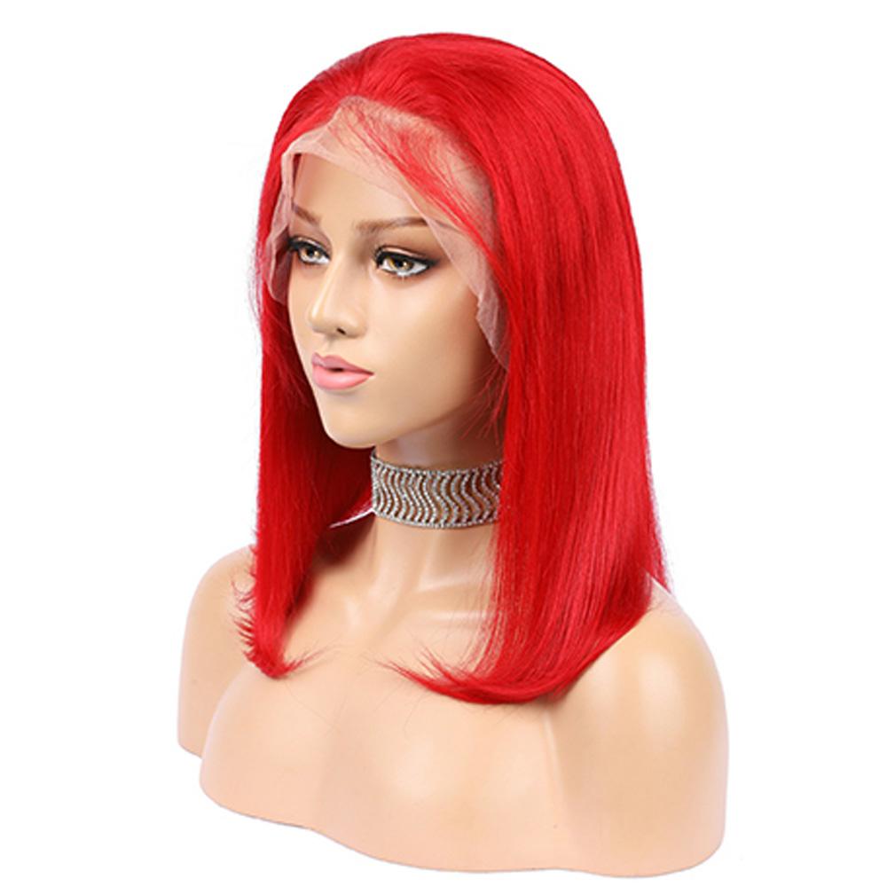 Red Bob Lace Front Wig Colored Short Human Hair Wigs -SULMY | SULMY.
