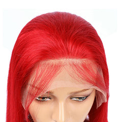 Red Bob Lace Front Wig Colored Short Human Hair Wigs -SULMY | SULMY.