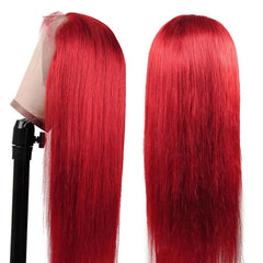 Red Wigs Human Hair Bright Red Lace Front Colored Wigs SULMY | SULMY.