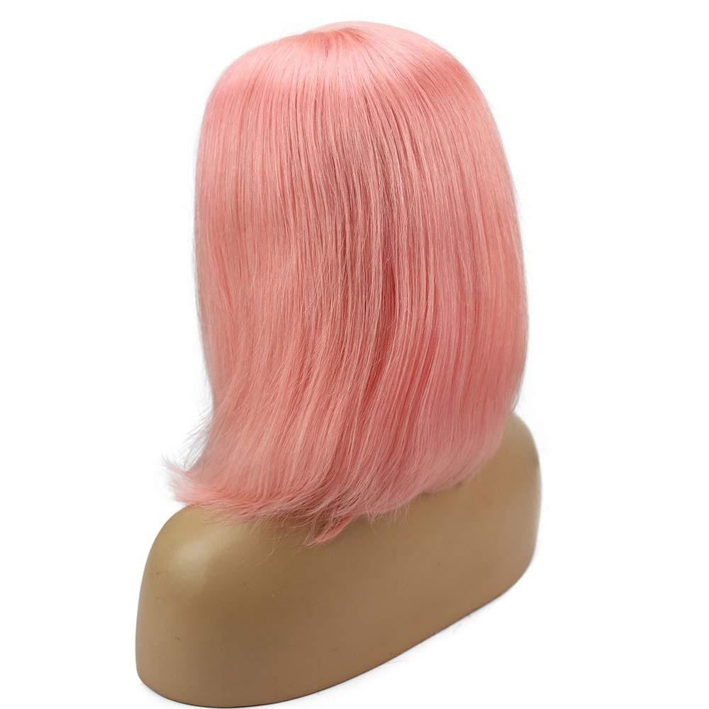 Rose Pink Bob Lace Front Wig Colored Short Human Hair Wigs -SULMY | SULMY.