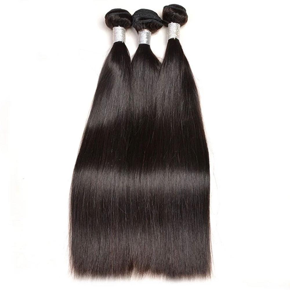 Bundles with Closure Silky Straight Brazilian Virgin Human Hair Weave Bundles 3+1 | SULMY.
