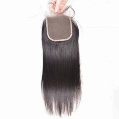 Bundles with Closure Silky Straight Brazilian Virgin Human Hair Weave Bundles 3+1 | SULMY.