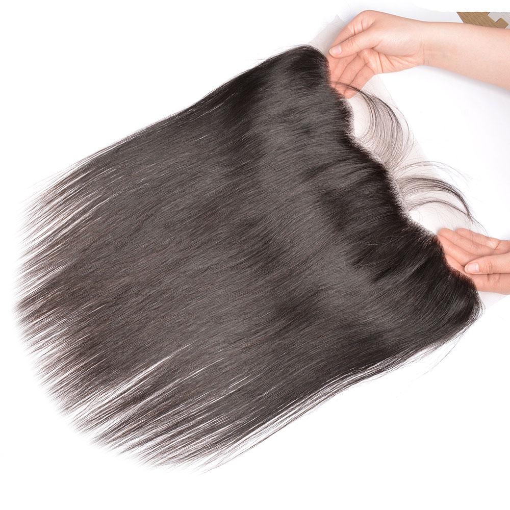 Bundles with Frontal Silky Straight Brazilian Virgin Human Hair Weave Bundles 3+1 | SULMY.