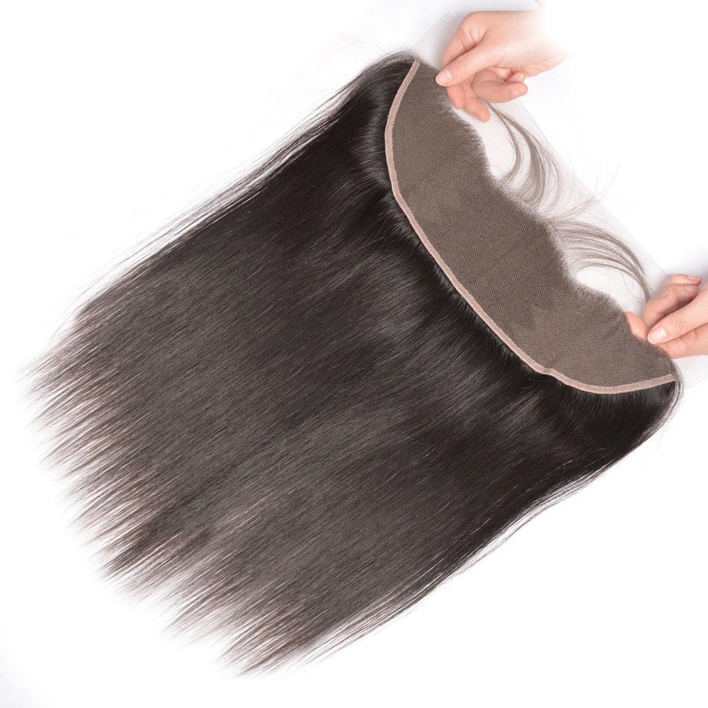 Bundles with Frontal Silky Straight Brazilian Virgin Human Hair Weave Bundles 3+1 | SULMY.
