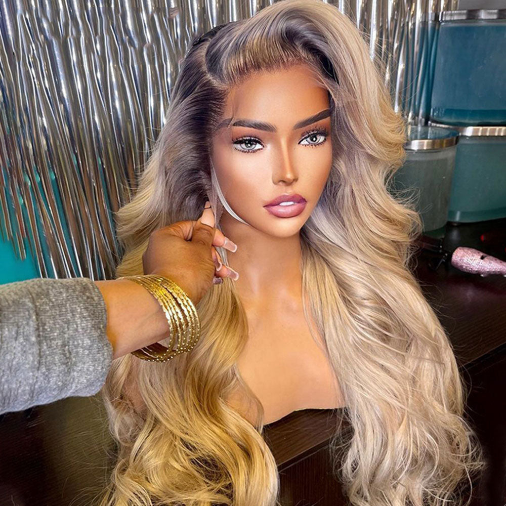 SULMY Ash Blonde Wigs Human Hair
