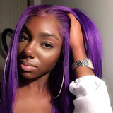 SULMY Dark Purple Human Hair Wig