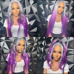 SULMY Grey With Purple Undertone 100% Human Hair Wigs