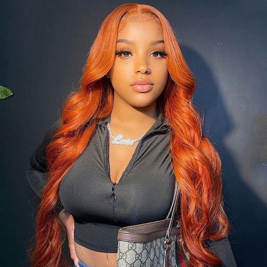 SULMY Orange Wig Human Hair