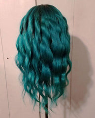 Teal Wig Human Hair Turquoise wig Lace Front | SULMY.