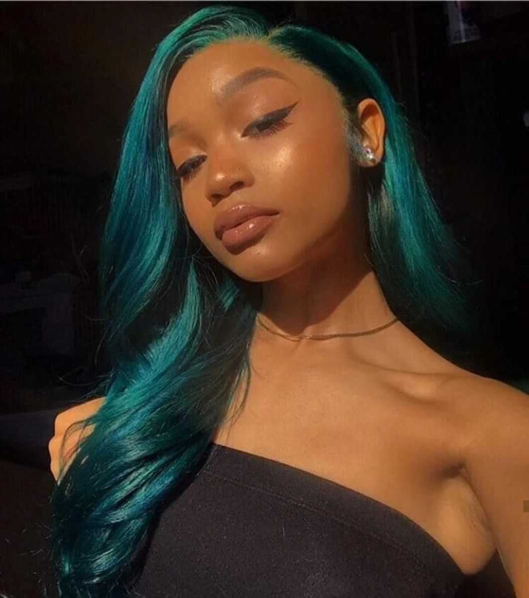 Black turquoise wig sale