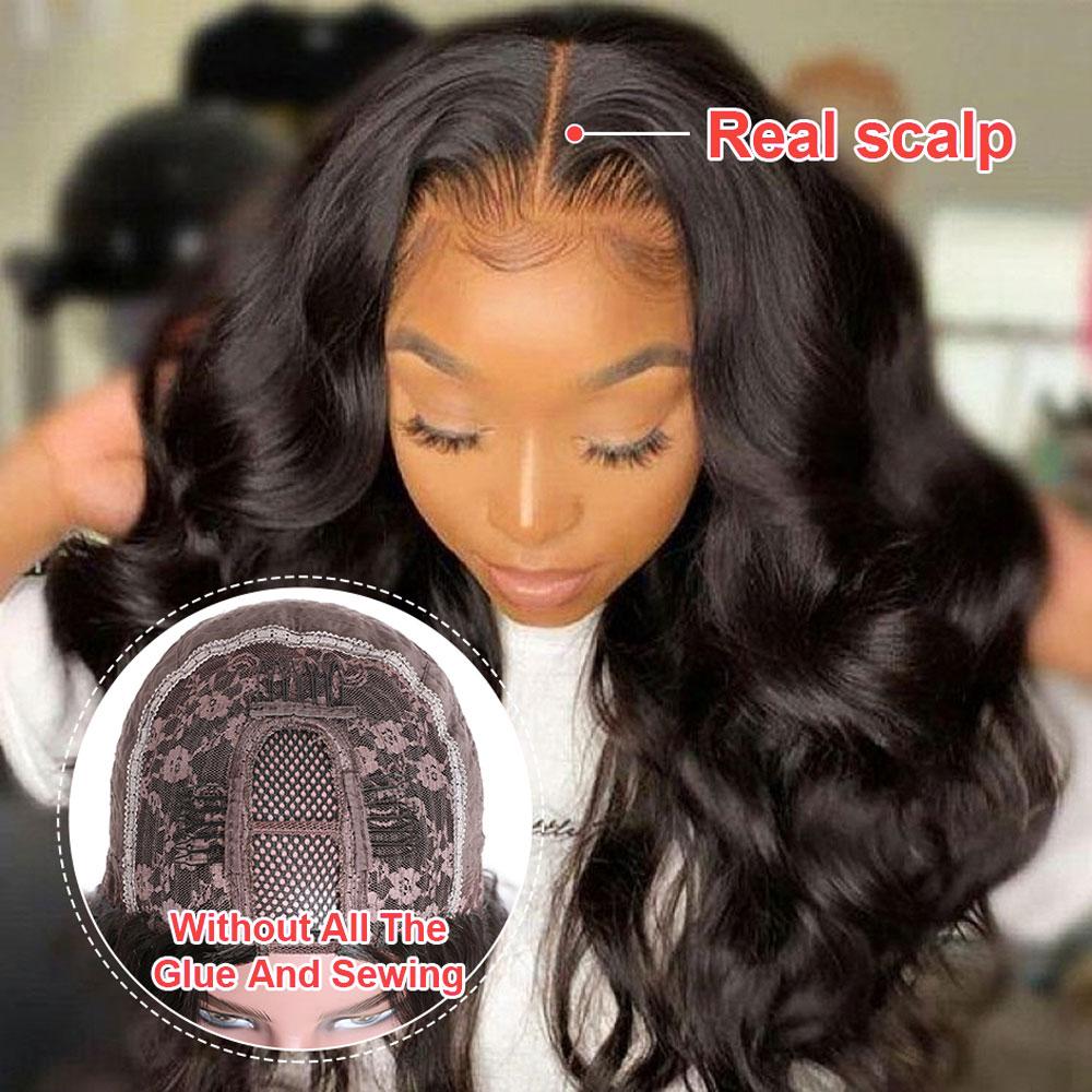 U Part Wig 2x4Inch Human Hair Half Wig Body Wave SULMY | SULMY.