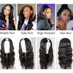 U Part Wig 2x4Inch Human Hair Half Wig Body Wave SULMY | SULMY.