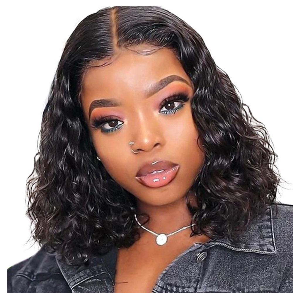 Middle Part Closure Bob Wigs 4x4 Glueless Human Hair Lace Wigs Pre-plucked 180% Density -SULMY | SULMY.
