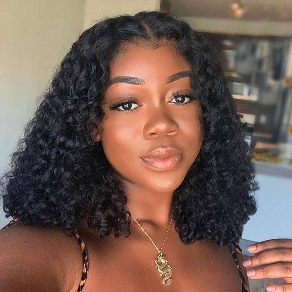 Middle Part Closure Bob Wigs 4x4 Glueless Human Hair Lace Wigs Pre-plucked 180% Density -SULMY | SULMY.